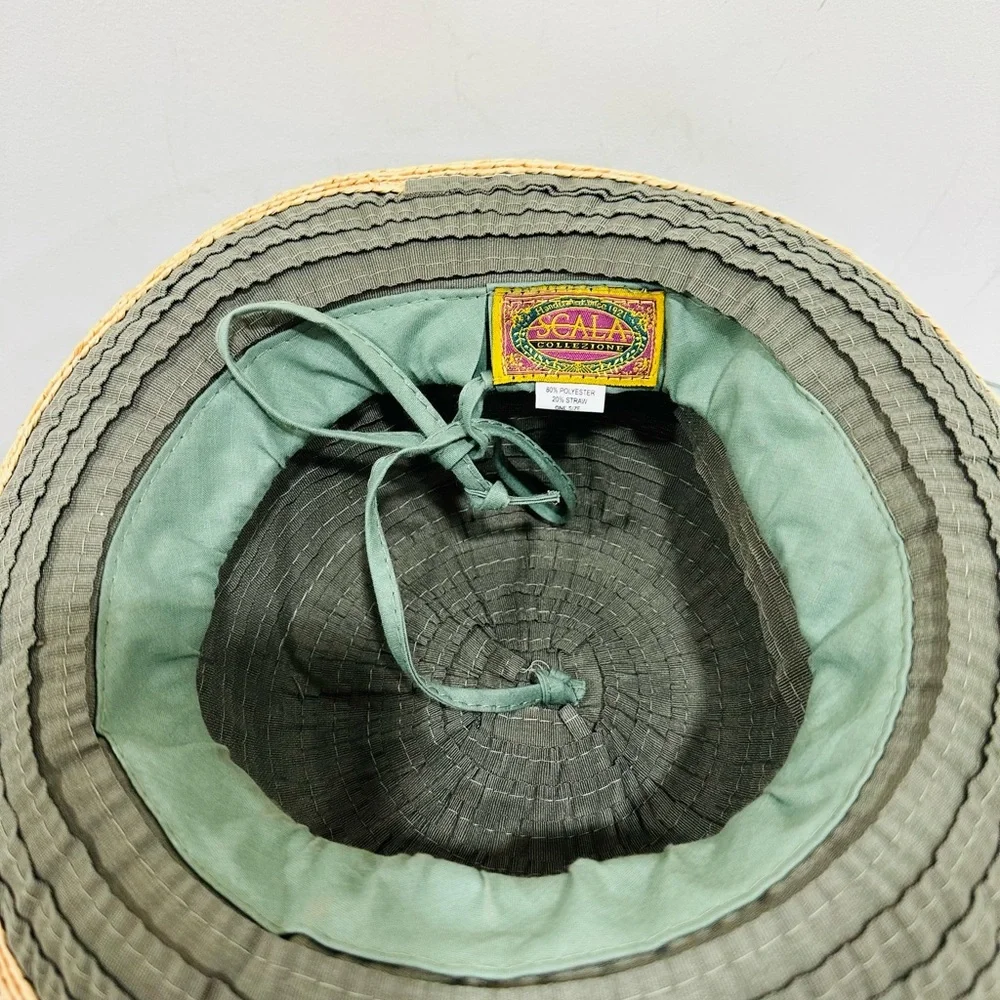 Scala Collezione Sun Hat Paper Polyester One Size Band‎ Beach Garden